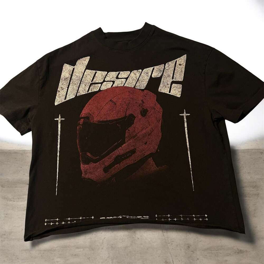 PacSun Men's Black 'Desire' Graphic Helmet T-Shirt